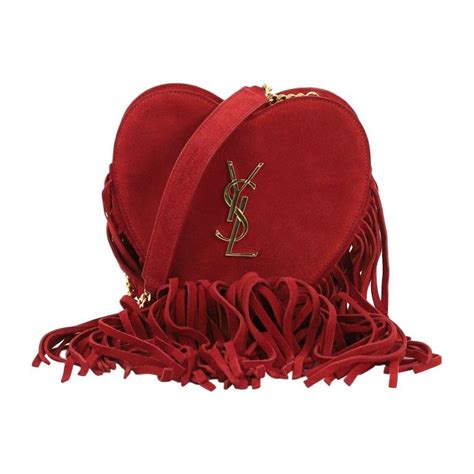 ysl suede heart fringe bag|SAINT LAURENT Grace fringed leather.